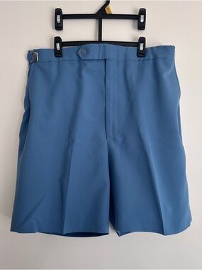 Vintage Hubbard Expandable Waist Flat Front Men's Shorts in Slate Blue USA Golf